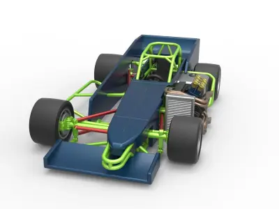 Supermodified front engine race car V3 Scale 1 to 25 3D print model