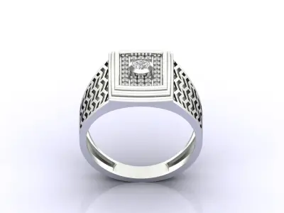 Print Ready STL 3DM  Gents Rings Diamond Men Ring  3D print model 18