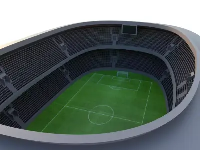 Football Stadium Low-poly 3D model 3