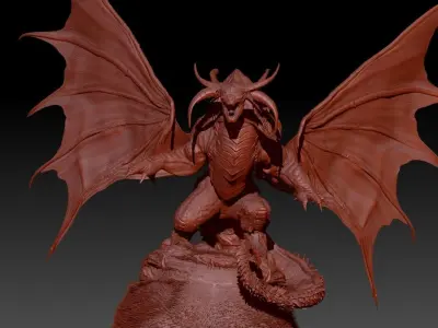 Balrog Dragon Low-poly 3D model