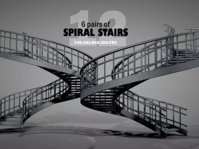 Spiral Stairs v2023 Low-poly 3D model