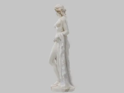 Vintage Marble Statue Figure Roman Goddess Low-poly 3D model