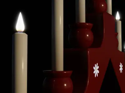 Classic Advent Candle Light 3D model