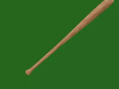 Baseball Bat Low-poly 3D model 12