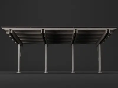 Woden carport 4 3D model