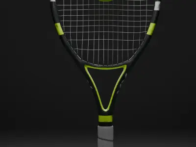 Tennis bat and ball Low-poly 3D model