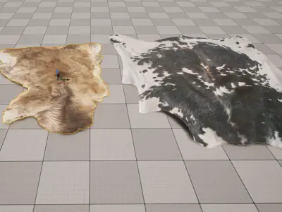 animal pelts volume two Unreal and Unity Low-poly 3D model