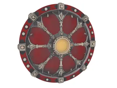 Shield Low-poly 3D model 9
