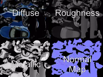 Sleek Urban Sports Car model pack Low-poly 3D model