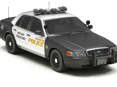Car Police 4 Low-poly 3D model