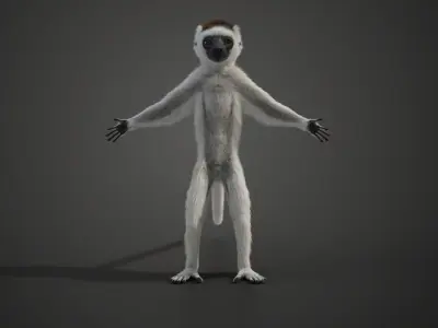 Little White Sifaka - VFX Grace 3D model