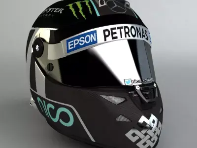 Nico Rosberg 2015 F1 SchuberthHelmet Low-poly 3D model