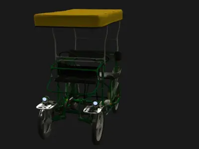 Green surrey bike figure  Low-poly 3D model