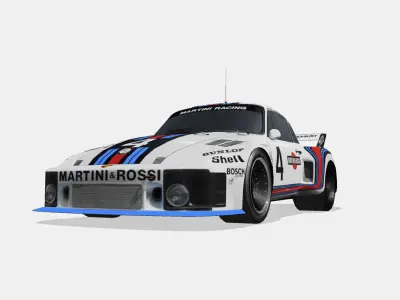 Porsche 935 001 1976 Low-poly 3D model