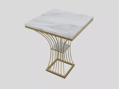 2-Tiered White Side Table 3D model