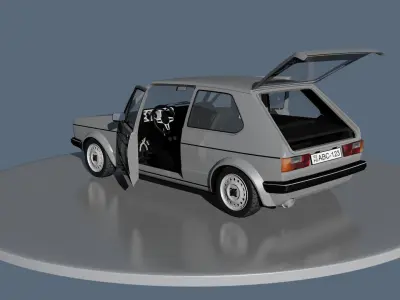 Volkswagen Golf Low-poly 3D model