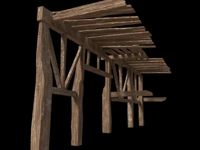 Wooden Platform - PBR - Textured Low-poly 3D model