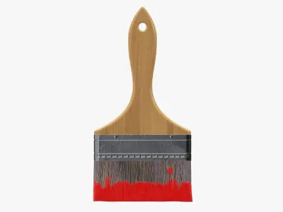 Wide painting brush 01 3D model