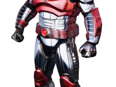 Retro Futuristic Tokusatsu Warrior  3D print model