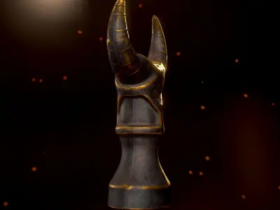 Gold Totem Low-poly 3D model