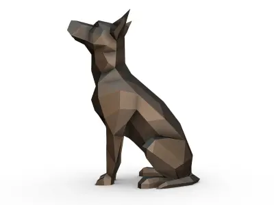 Australian Kelpie low poly 3D print model