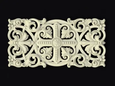 Central decor ornament for furniture 3D model 644