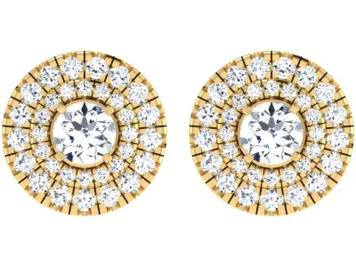 Solitaire Women Stud Earring 3dm STL OBJ FBX Render Details 3D print model