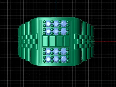 Print Ready STL 3DM  Gents Rings Diamond Men Ring  3D print model 245