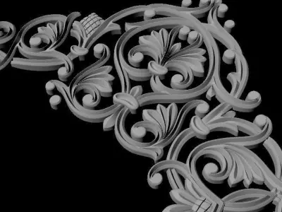 Central decor ornament for furniture 3D model 855