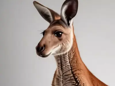 Realistic Kangaroo 3D Australian Marsupial Natural Fur Texture Low-poly 3D model