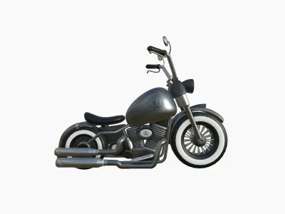 Motorcycle Cartoon A11 Metal - Custom Vehicle Design Low-poly 3D model