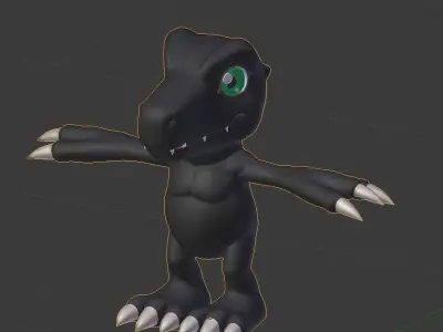 Digimon - Black Agumon Low-poly 3D model