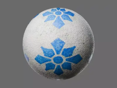 Mosaic Tiles Pattern 4 Seamless PBR Material Texture