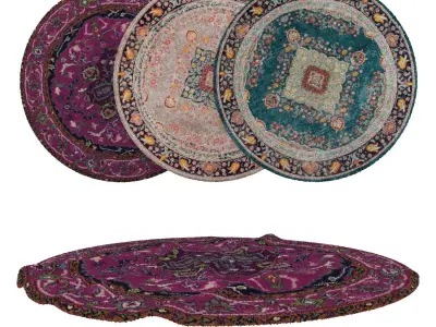 Round Rug Set 123 3D model