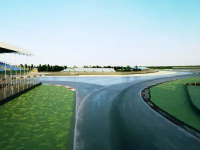 Silverstone Circuit - International Segment - UK Low-poly 3D model
