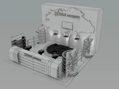  Booth Exhibition Stand a47 3D model