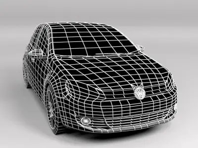 VW VOLKSWAGEN GOLF 6 LOWPOLY Low-poly 3D model