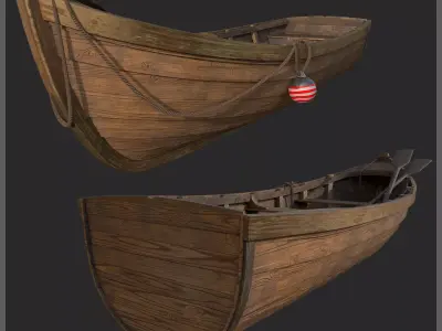 Wooden Boat  3D model