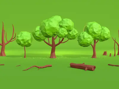TREE PACK Free low-poly 3D model
