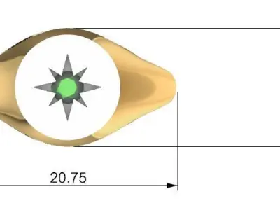 Star woman ring Anillo mujer de estrella 3D print model