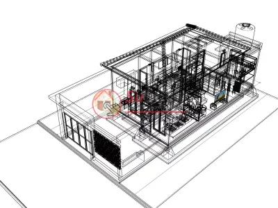 House 6x15m code 509 - Sketchup 3D model 3D model 3D model