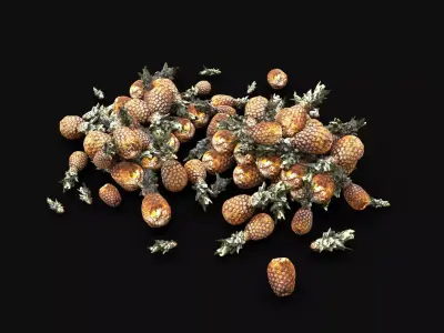 PINEAPPLE ANANAS STOCK PILE STREET MARKET PROP Low-poly 3D model