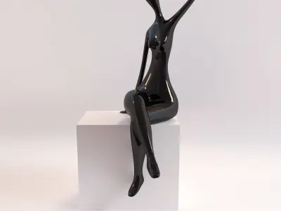 A statuette of a lady 2 3D model