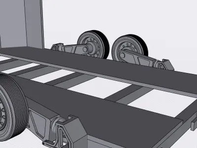 Air Bagged Vehicle Trailer with accessories diorama race car 3D print model