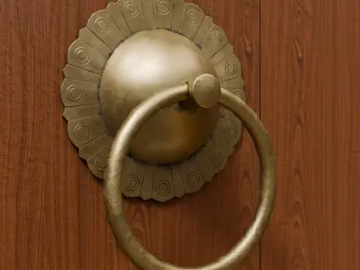 Chinese Style Ornamental Door Knocker 9 - Low Poly PBR Model Low-poly 3D model