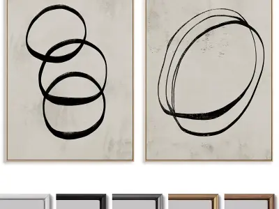 Abstract Painting Frame set 3D model 260