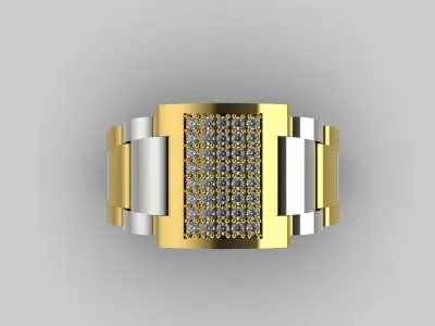  Luxury man Rolex design diamond ring modelror0033 3D print model