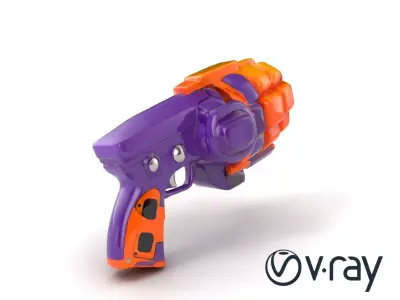 Futuristic Cartoon Grenade Launcher model pack Low-poly 3D model