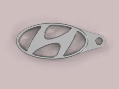 Hyundai Logo Keychain - Ready to 3D Print 3D print model