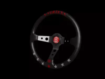 Vertex Seven Star Steering Wheel Low-poly 3D model